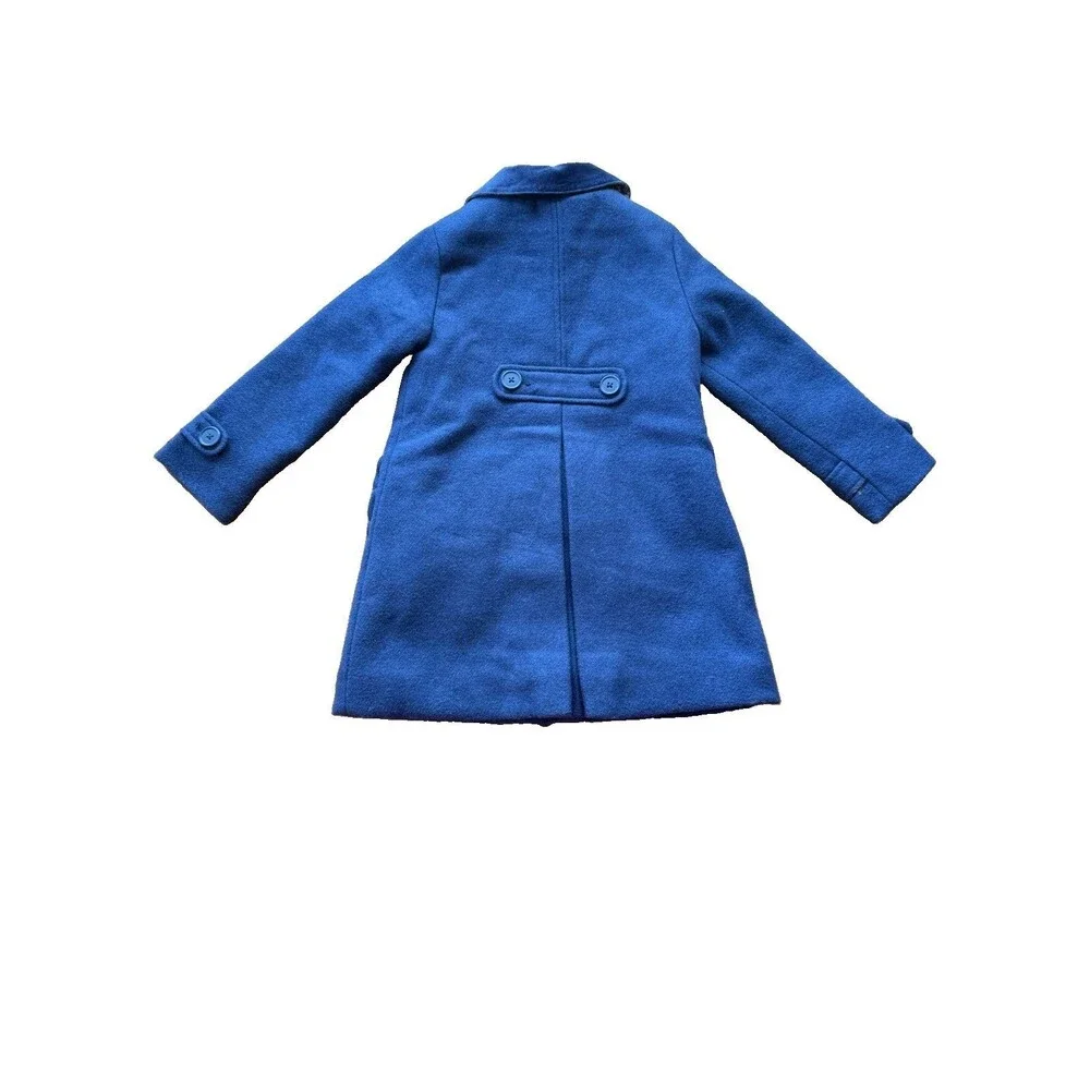 Mini Boden 3 Button Embroidered Trim Wool Blend Coat Sz 4-5 Youth Cottage Whimsy